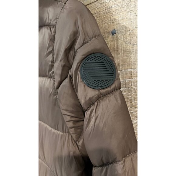 Noize brown Lightweight Long Puffer Coat size S NWOT - Picture 3 of 10